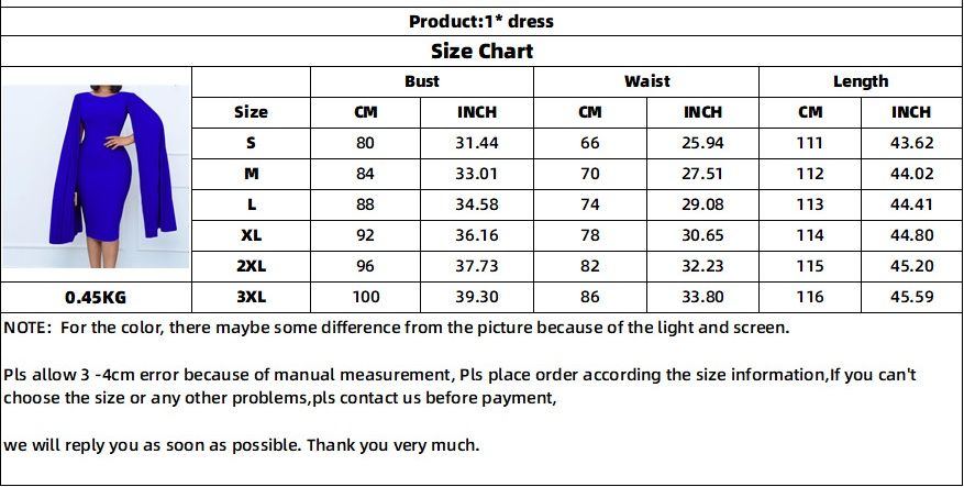 Women's Round Neck Cloak Sleeve Flowy Party Midi Dress,Semi-Formal Elegant Bodycon Wedding Guest Evening Cocktail Dresses