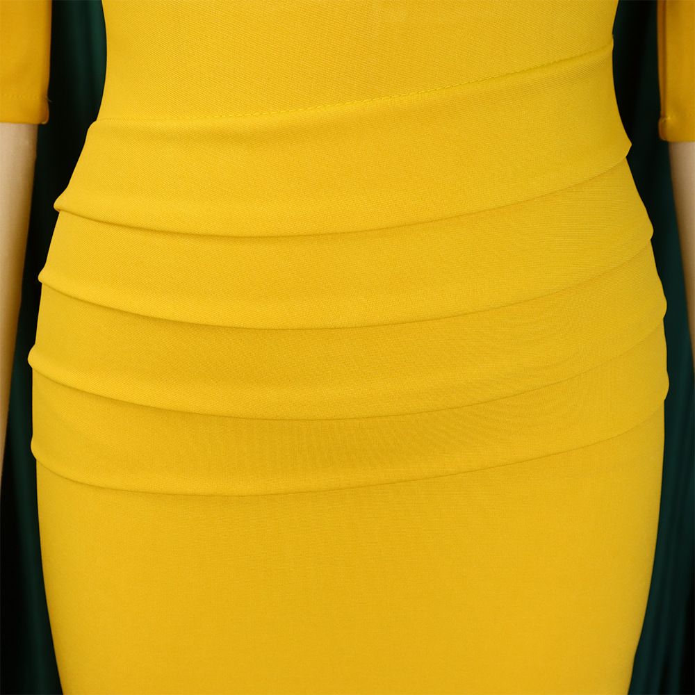 Women's Wear to Work Dress Deep V Neck 3/4 Sleeve Ruched Office Party Wrap Midi Pencil Dresses