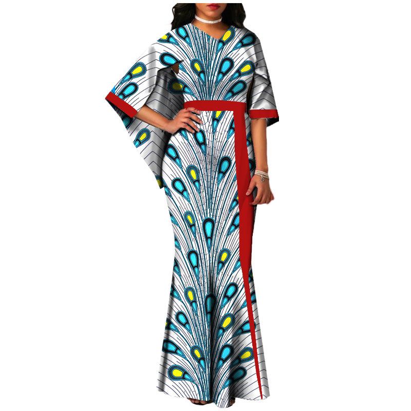 Fashion Africaine Dress for Women Robe Africaine Femme Elegant Maxi Long Dresses African Ankara Print Mermaid Dresses Dashiki Evening Gowns