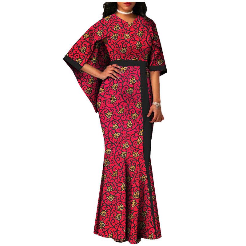 Fashion Africaine Dress for Women Robe Africaine Femme Elegant Maxi Long Dresses African Ankara Print Mermaid Dresses Dashiki Evening Gowns