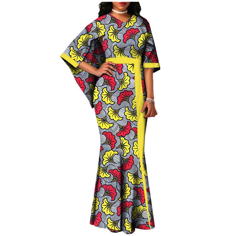 Fashion Africaine Dress for Women Robe Africaine Femme Elegant Maxi Long Dresses African Ankara Print Mermaid Dresses Dashiki Evening Gowns