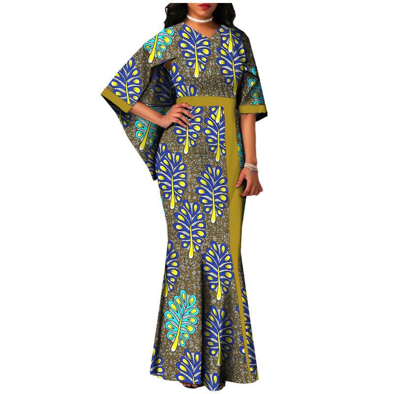 Fashion Africaine Dress for Women Robe Africaine Femme Elegant Maxi Long Dresses African Ankara Print Mermaid Dresses Dashiki Evening Gowns
