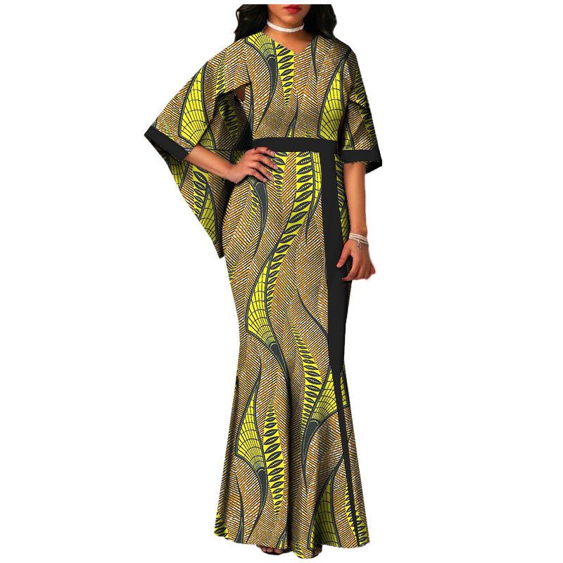 Fashion Africaine Dress for Women Robe Africaine Femme Elegant Maxi Long Dresses African Ankara Print Mermaid Dresses Dashiki Evening Gowns