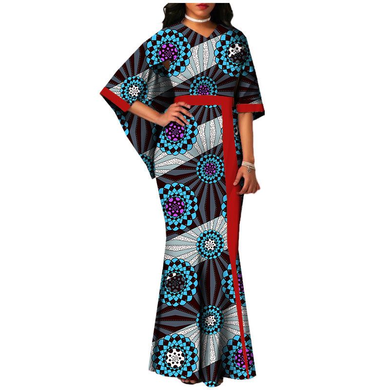 Fashion Africaine Dress for Women Robe Africaine Femme Elegant Maxi Long Dresses African Ankara Print Mermaid Dresses Dashiki Evening Gowns