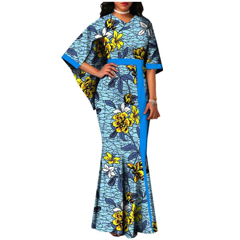 Fashion Africaine Dress for Women Robe Africaine Femme Elegant Maxi Long Dresses African Ankara Print Mermaid Dresses Dashiki Evening Gowns