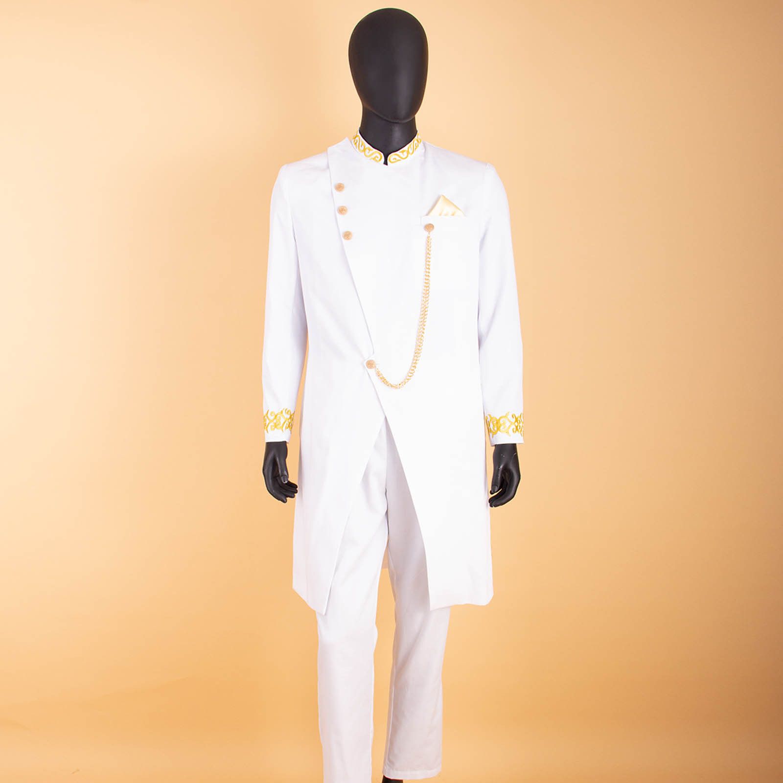 African Suits for Men Dashiki Embroidery Jackets and Pants 2 Piece Set Slim Fit Formal Outfits Wedding