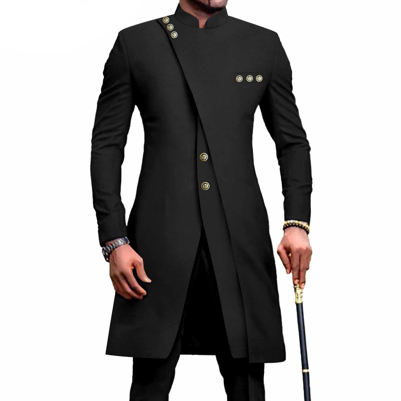PRIVATE CUSTOM African Suits for Men Slim Fit Single Breasted Print Blazer and Pants Set Business Dress Suit