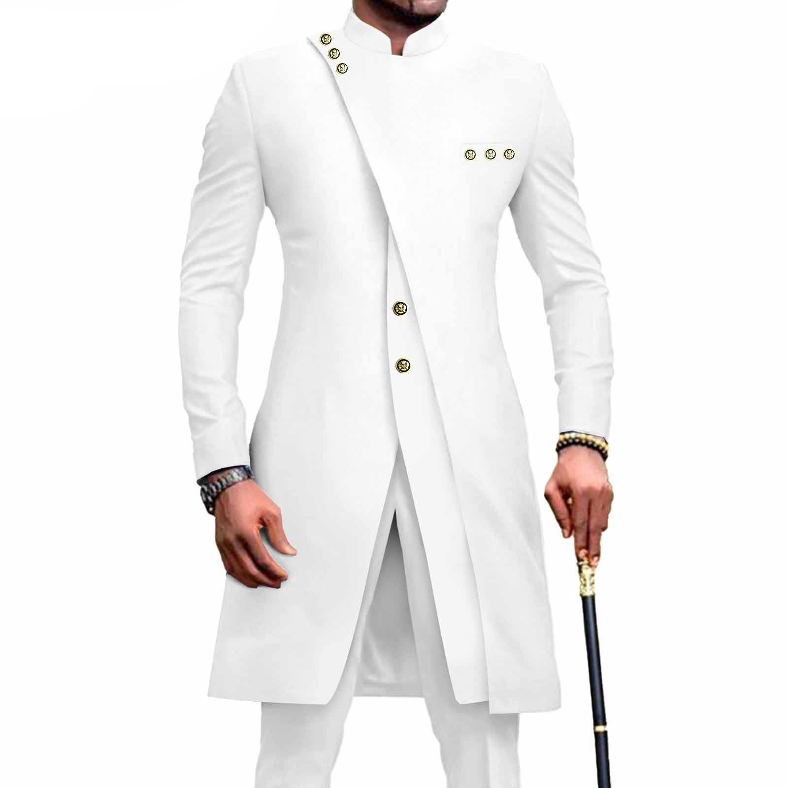 PRIVATE CUSTOM African Suits for Men Slim Fit Single Breasted Print Blazer and Pants Set Business Dress Suit