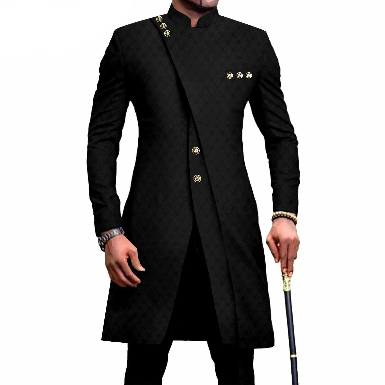 PRIVATE CUSTOM African Suits for Men Slim Fit Single Breasted Print Blazer and Pants Set Business Dress Suit