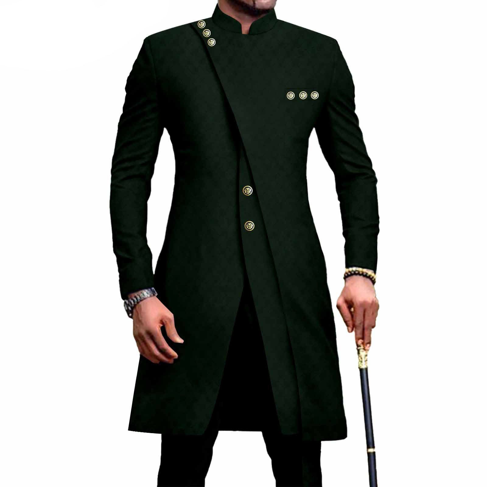 PRIVATE CUSTOM African Suits for Men Slim Fit Single Breasted Print Blazer and Pants Set Business Dress Suit