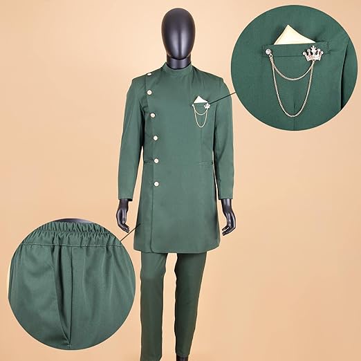 PRIVATE CUSTOM African Suits for Men Single Breasted Blazer and Pants 2 Piece Set Dashiki Outfits Ankara Attire for Wedding