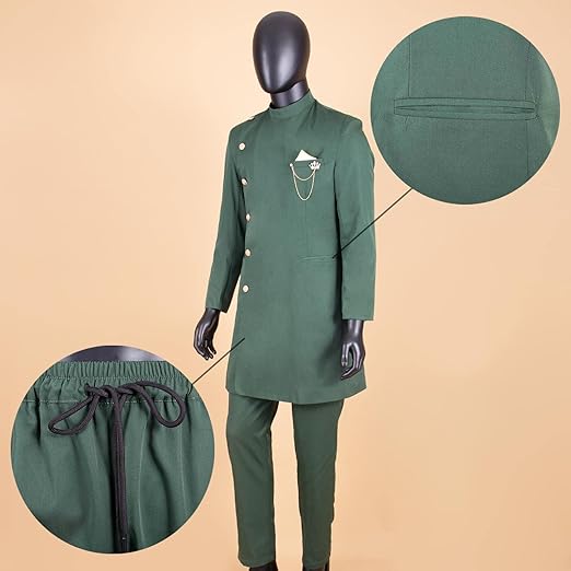 PRIVATE CUSTOM African Suits for Men Single Breasted Blazer and Pants 2 Piece Set Dashiki Outfits Ankara Attire for Wedding