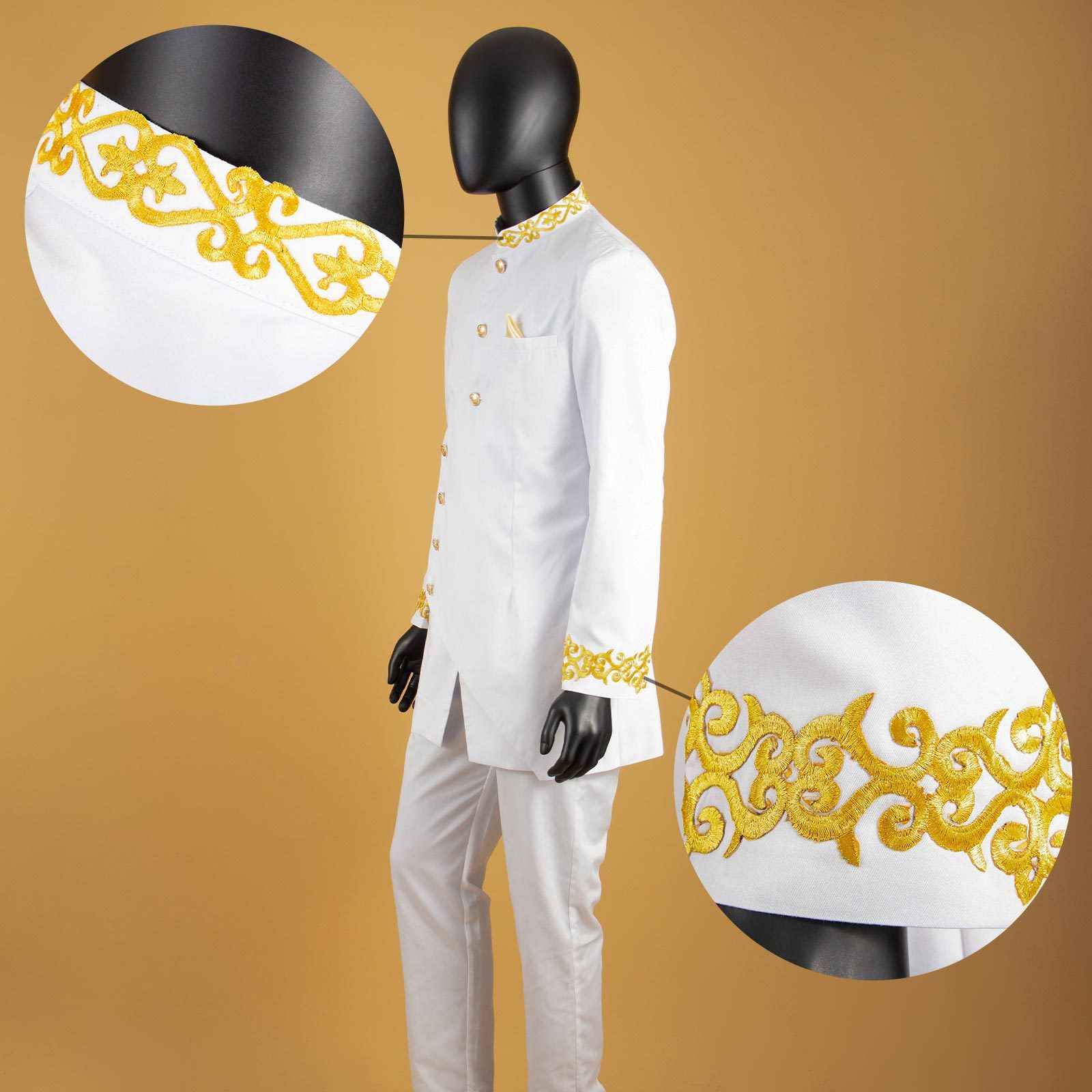PRIVATE CUSTOM Men`s Business Suit African Clothes Embroidery Full Sleeve Double Breasted Print Blazer and Pants Set