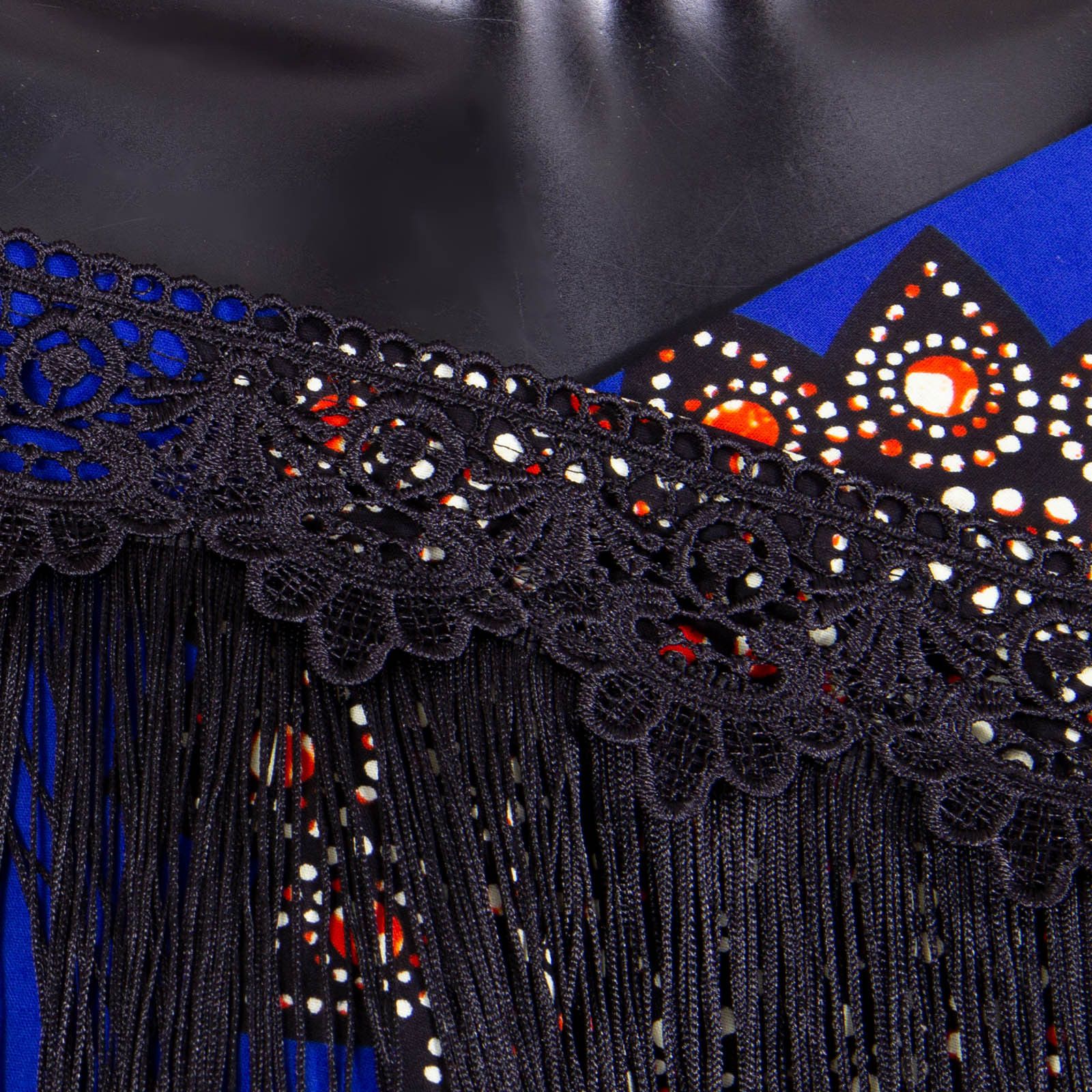 Private Custom Plus Size African Dresses for Women Tassel Short Sleeve Off Shoulder Maxi Dress High Waist Ankara Print Party Attire