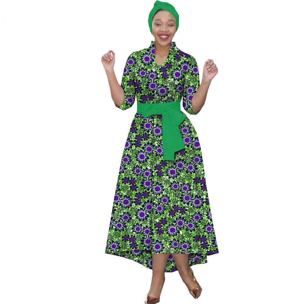 African Print Dresses for Women Half Sleeve Dashiki Party Dress Ankara Fashion Lady African Traditional Clothes