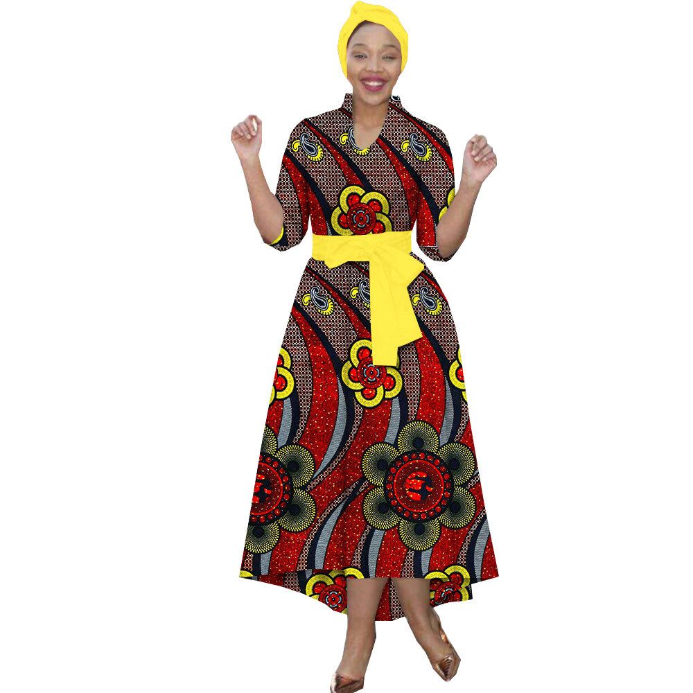 African Print Dresses for Women Half Sleeve Dashiki Party Dress Ankara Fashion Lady African Traditional Clothes