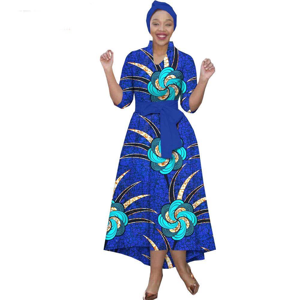 African Print Dresses for Women Half Sleeve Dashiki Party Dress Ankara Fashion Lady African Traditional Clothes