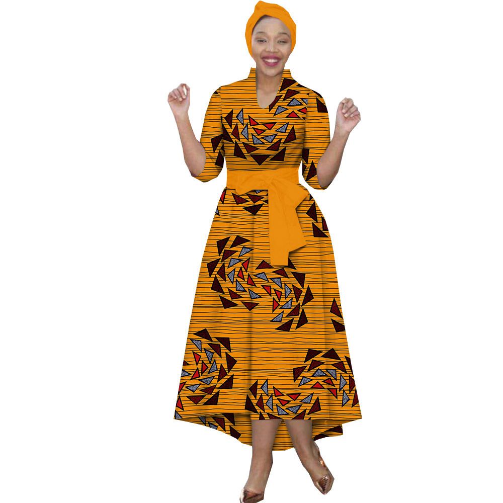 African Print Dresses for Women Half Sleeve Dashiki Party Dress Ankara Fashion Lady African Traditional Clothes