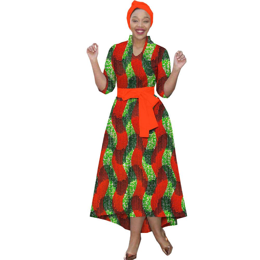 African Print Dresses for Women Half Sleeve Dashiki Party Dress Ankara Fashion Lady African Traditional Clothes