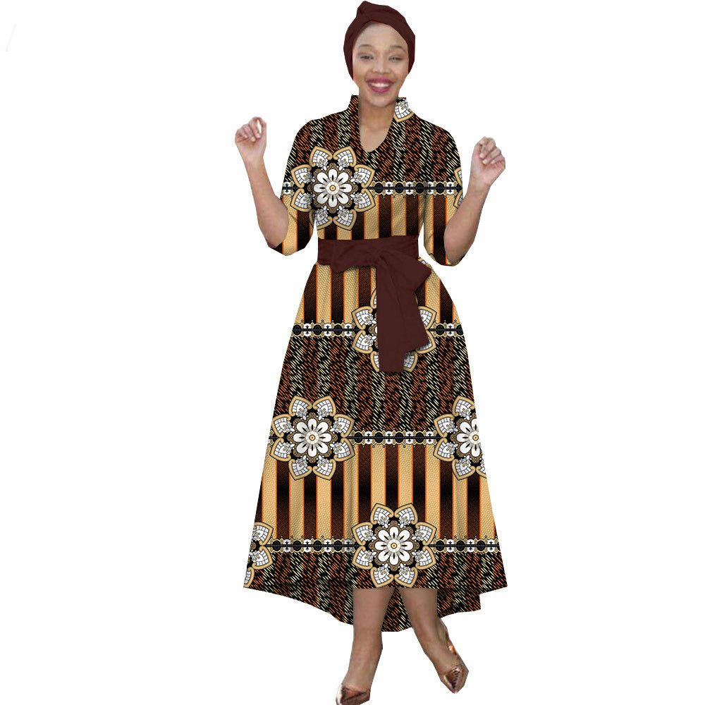 African Print Dresses for Women Half Sleeve Dashiki Party Dress Ankara Fashion Lady African Traditional Clothes