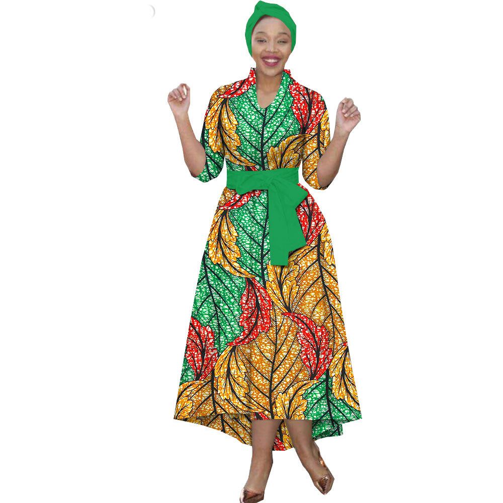 African Print Dresses for Women Half Sleeve Dashiki Party Dress Ankara Fashion Lady African Traditional Clothes