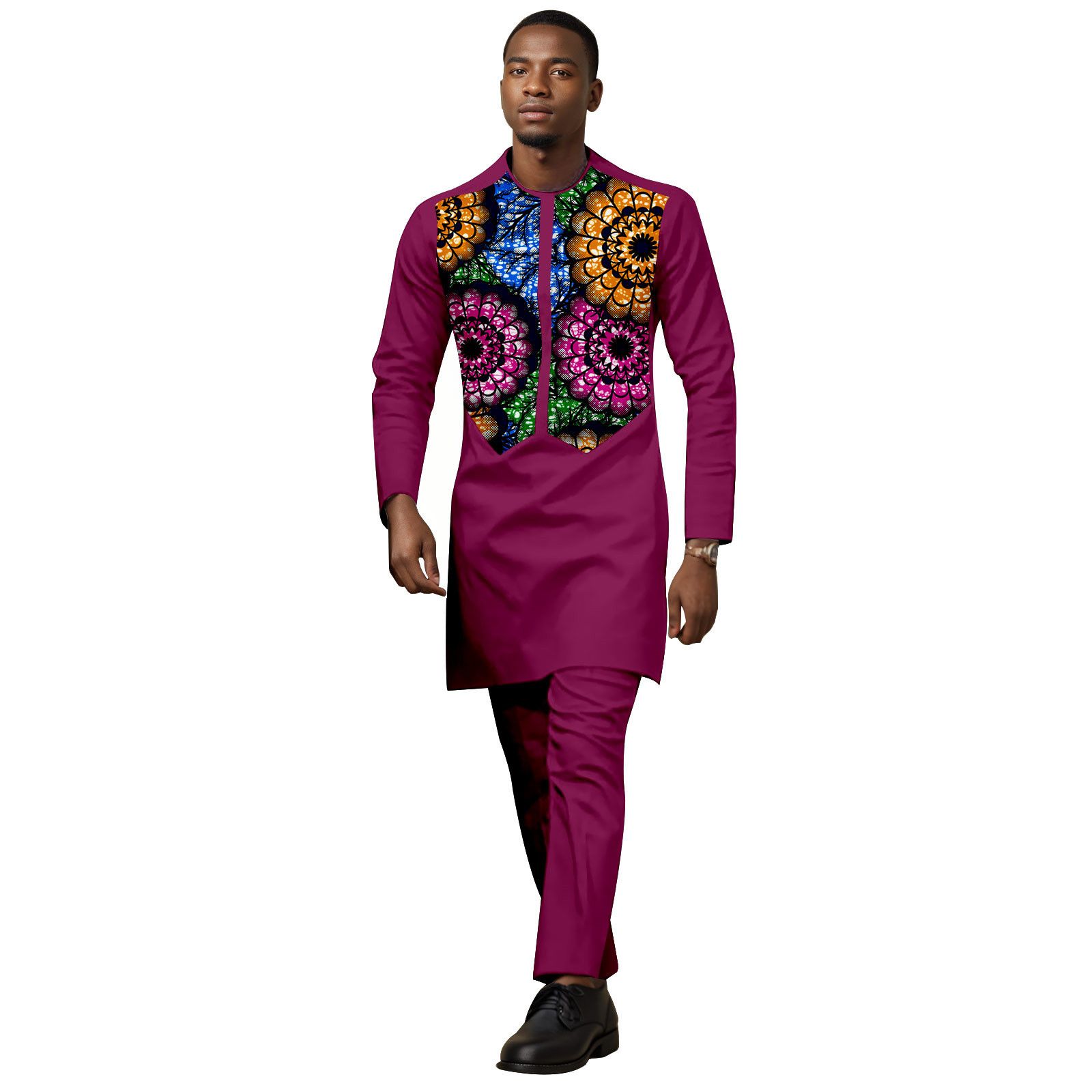 African Tracksuit  Business Suits for Men Long Sleeve Print Shirt and Pant 2 Piece Set Dashiki Casual Outfits Plus Size Tracksuit