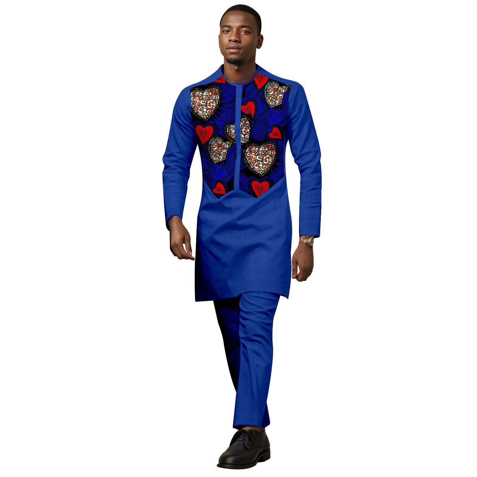 African Tracksuit  Business Suits for Men Long Sleeve Print Shirt and Pant 2 Piece Set Dashiki Casual Outfits Plus Size Tracksuit