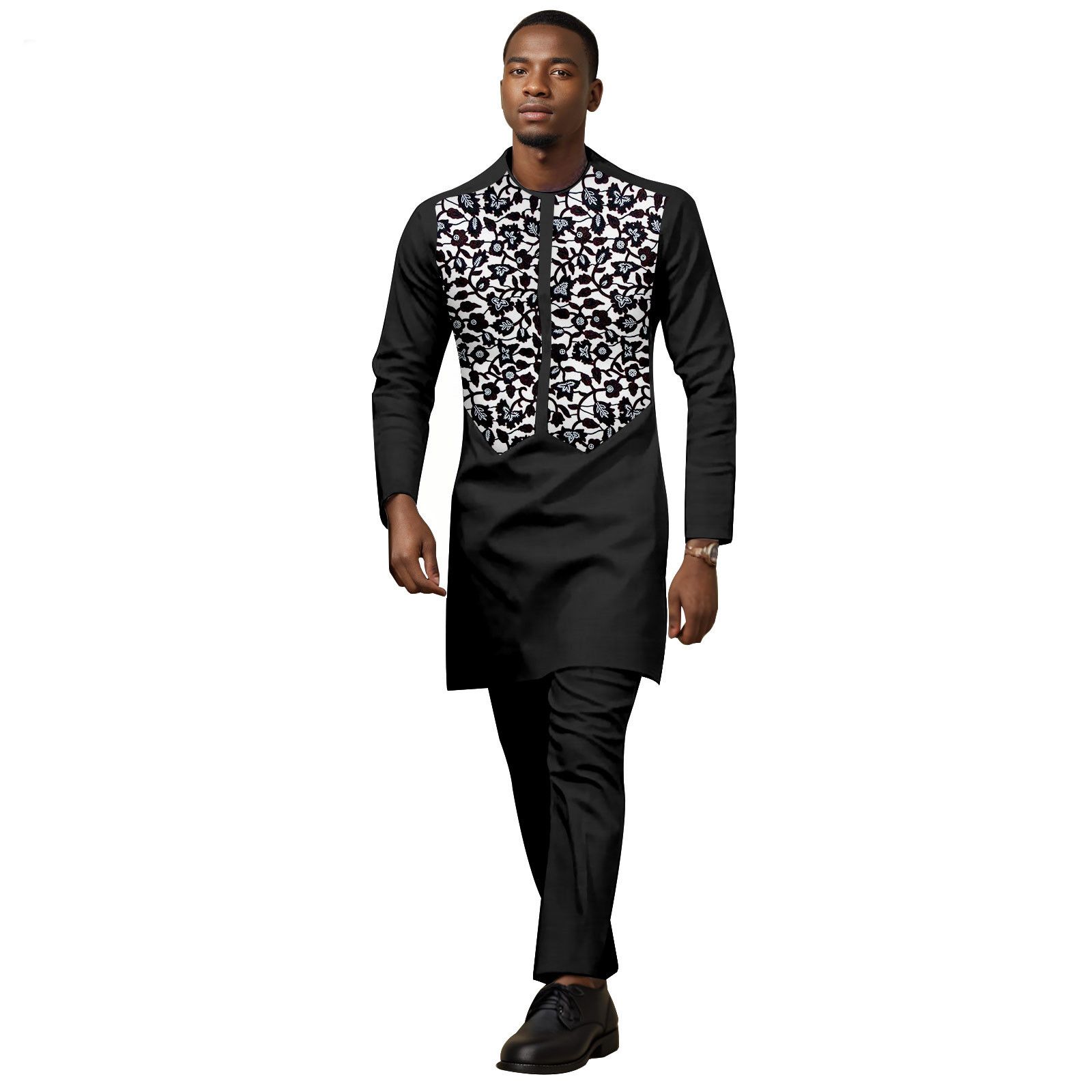 African Tracksuit  Business Suits for Men Long Sleeve Print Shirt and Pant 2 Piece Set Dashiki Casual Outfits Plus Size Tracksuit