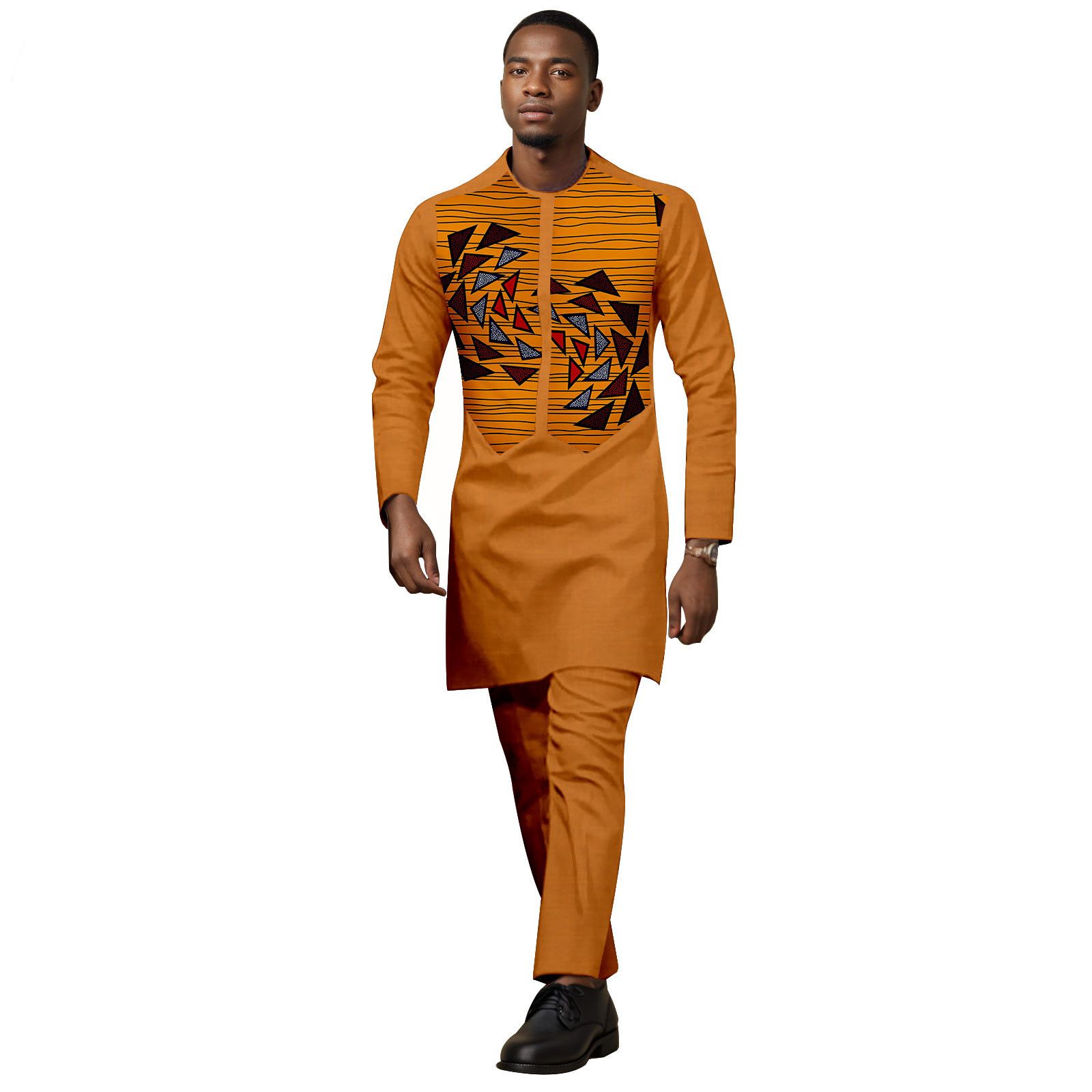 African Tracksuit  Business Suits for Men Long Sleeve Print Shirt and Pant 2 Piece Set Dashiki Casual Outfits Plus Size Tracksuit