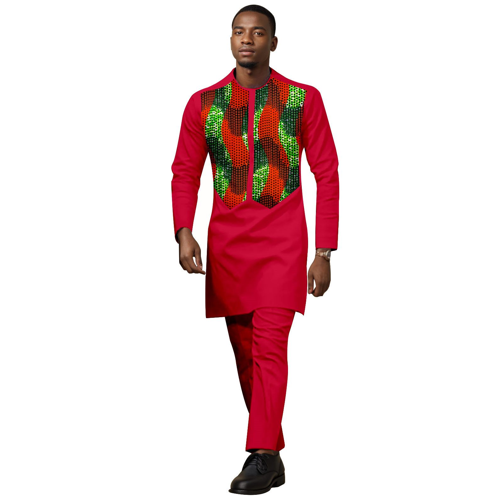 African Tracksuit  Business Suits for Men Long Sleeve Print Shirt and Pant 2 Piece Set Dashiki Casual Outfits Plus Size Tracksuit