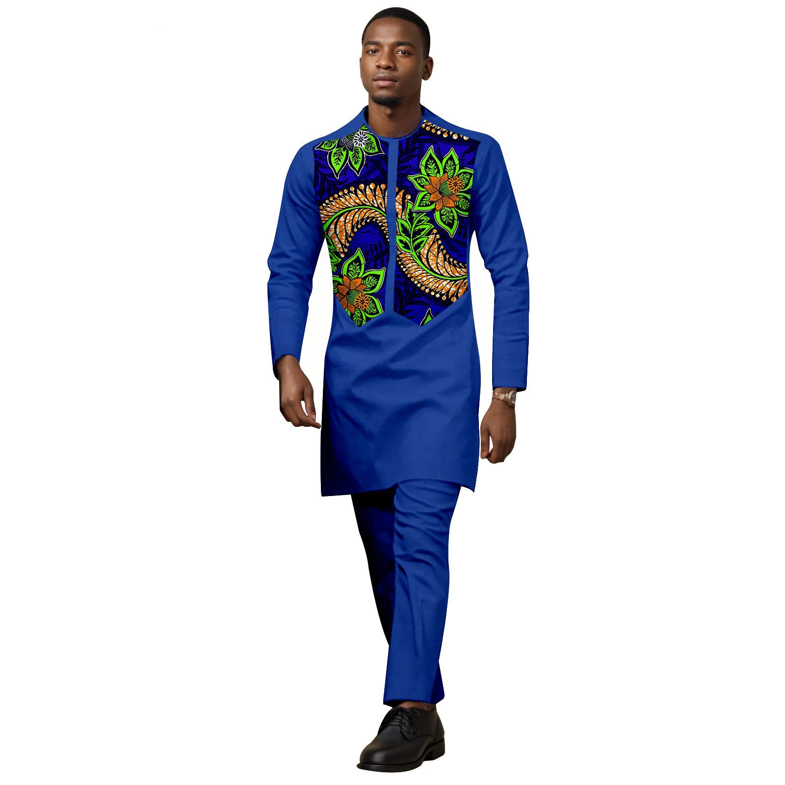 African Tracksuit  Business Suits for Men Long Sleeve Print Shirt and Pant 2 Piece Set Dashiki Casual Outfits Plus Size Tracksuit