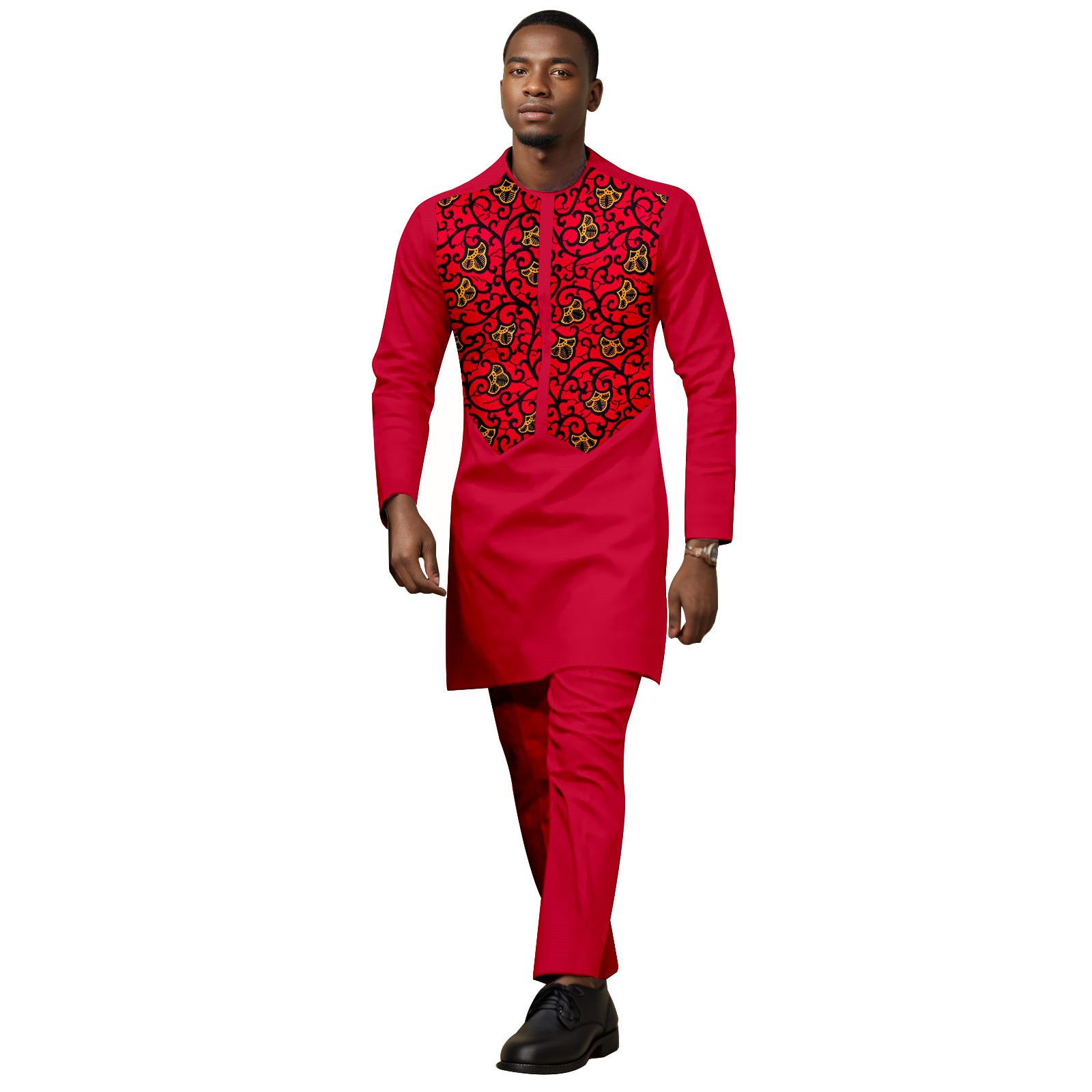 African Tracksuit  Business Suits for Men Long Sleeve Print Shirt and Pant 2 Piece Set Dashiki Casual Outfits Plus Size Tracksuit