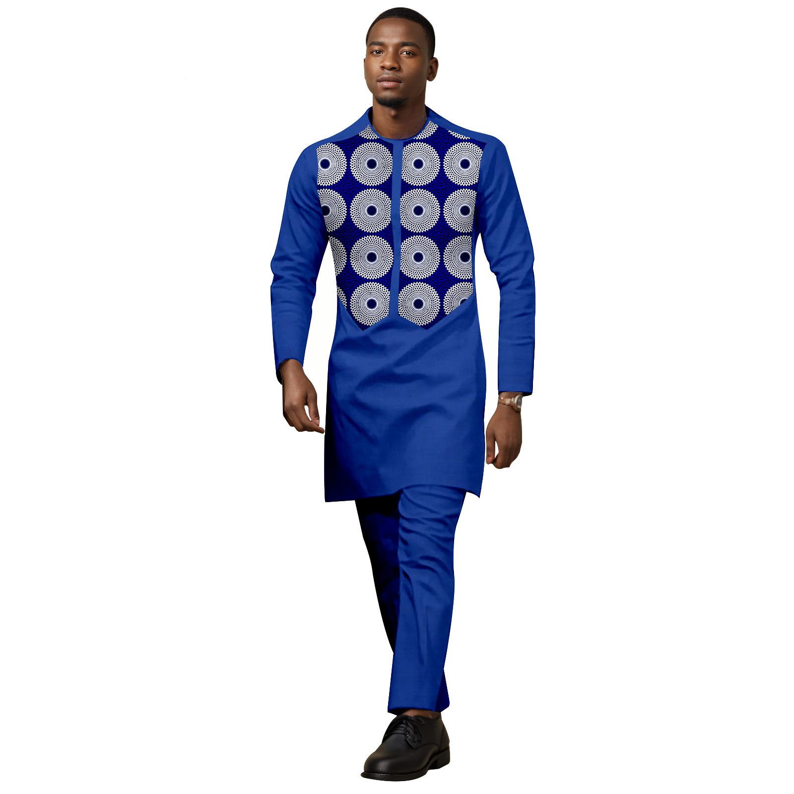 African Tracksuit  Business Suits for Men Long Sleeve Print Shirt and Pant 2 Piece Set Dashiki Casual Outfits Plus Size Tracksuit