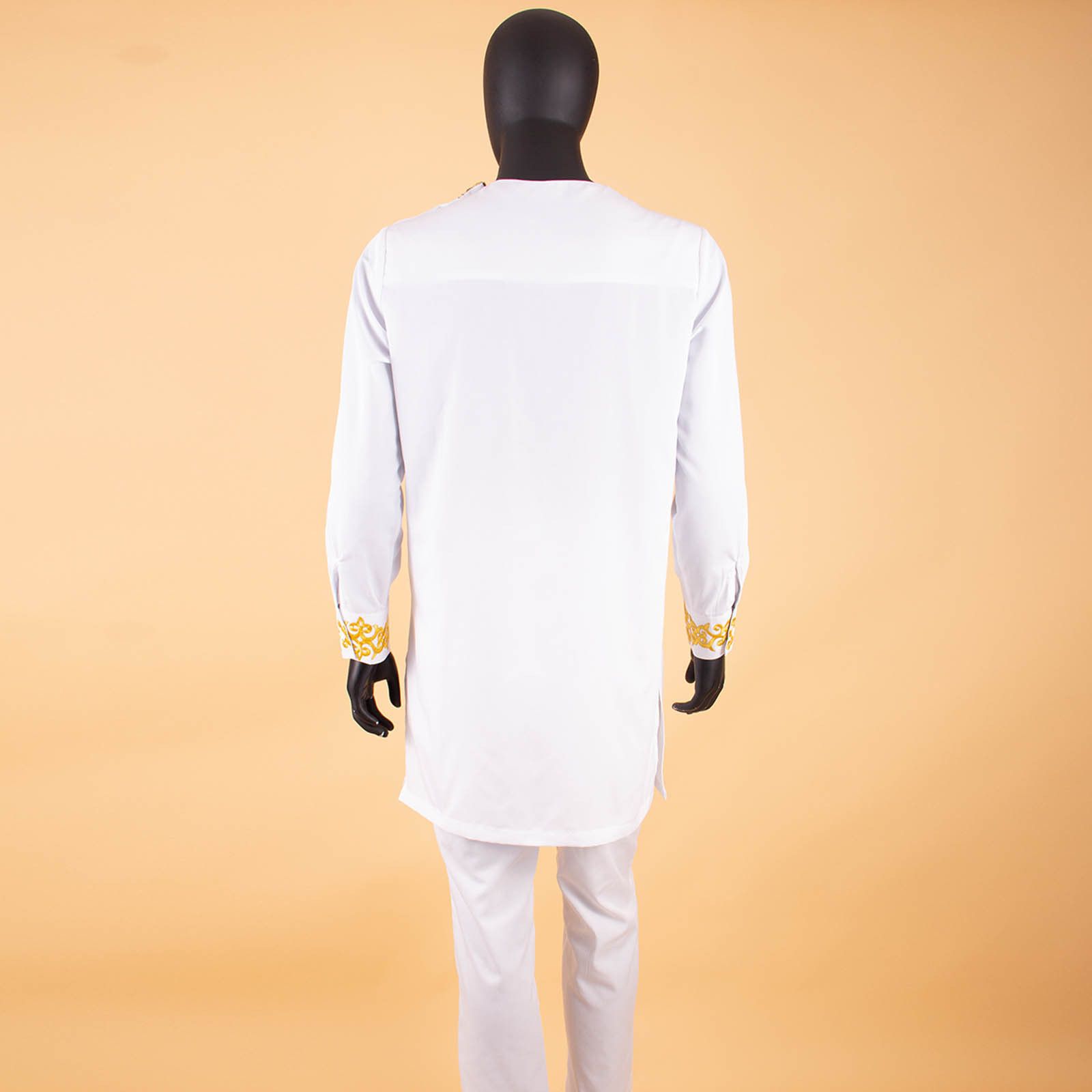 African Suits for Men Embroidery Shirts and Pants 2 Piece Set Dashiki Outfits Tribal Kaftan for Wedding