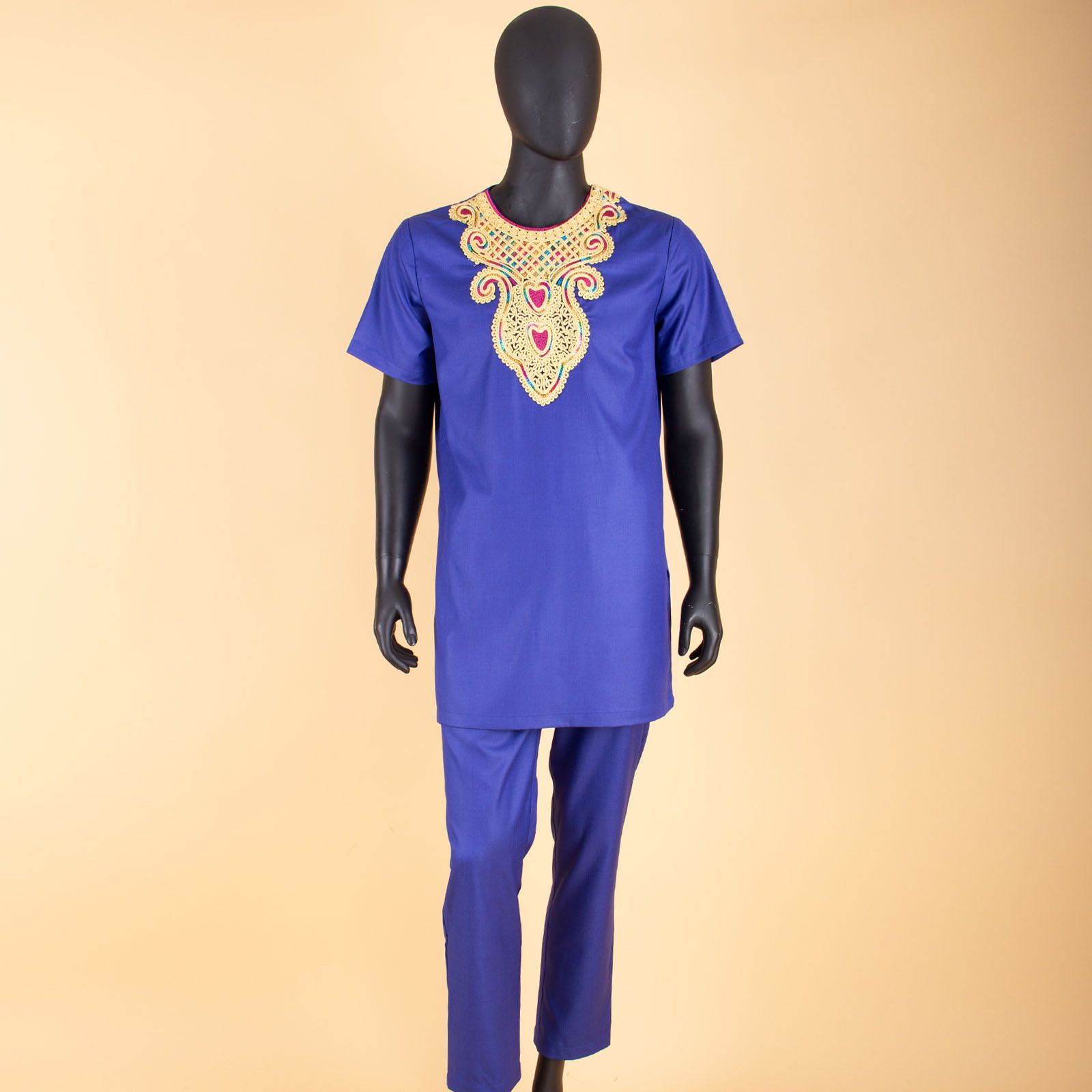 African Suits for Men Agbada Robe Shirts Pants and Tribal Hat Set Dashiki 4 Piece Outfits Traditional Attire