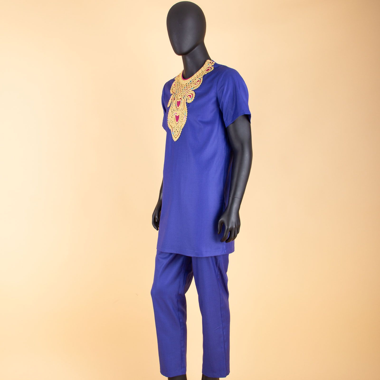 African Suits for Men Agbada Robe Shirts Pants and Tribal Hat Set Dashiki 4 Piece Outfits Traditional Attire