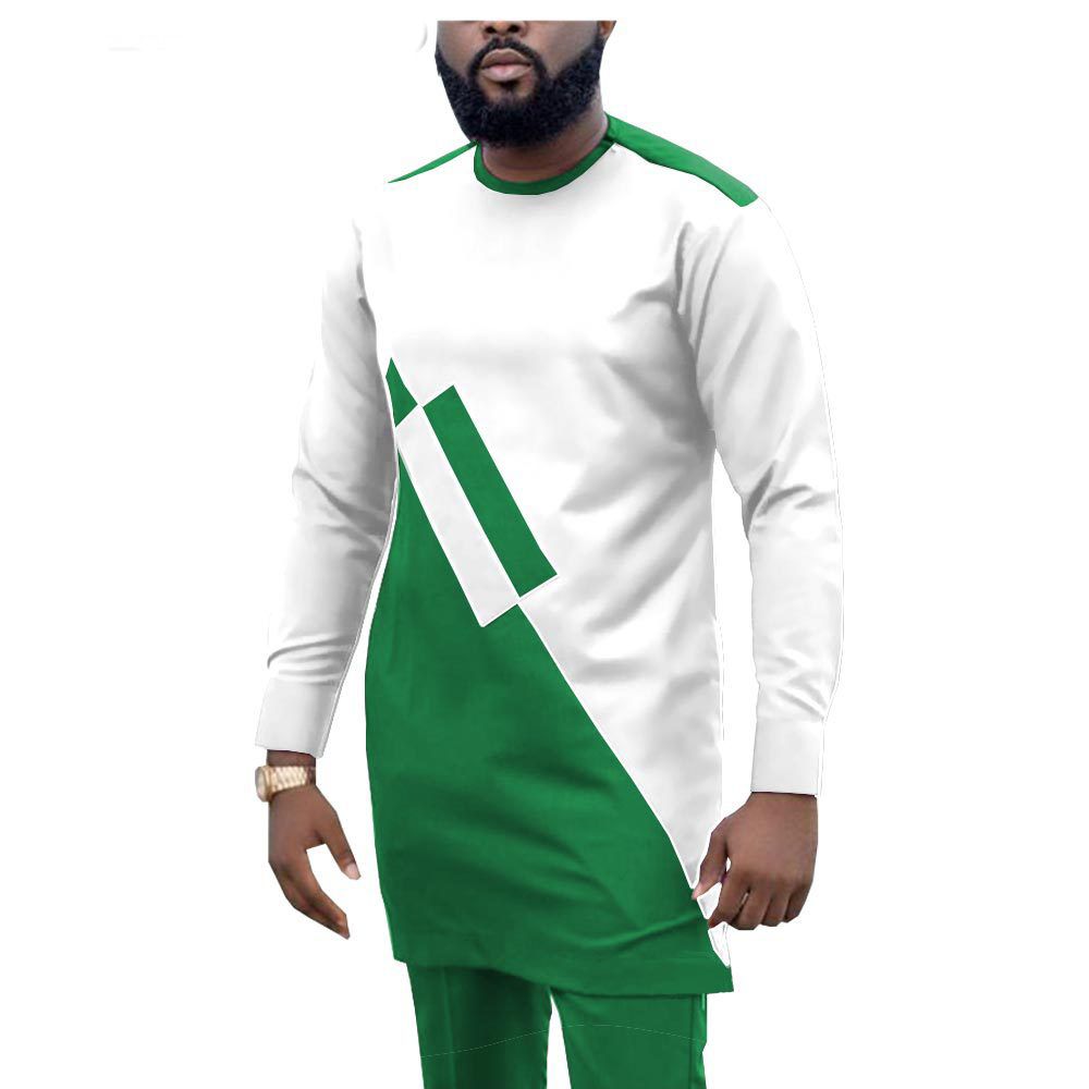 African Men Clothing Set Dashiki Coats Ankara Pants 2 Piece Set Long Sleeve Plus Size Tracksuit Outfits