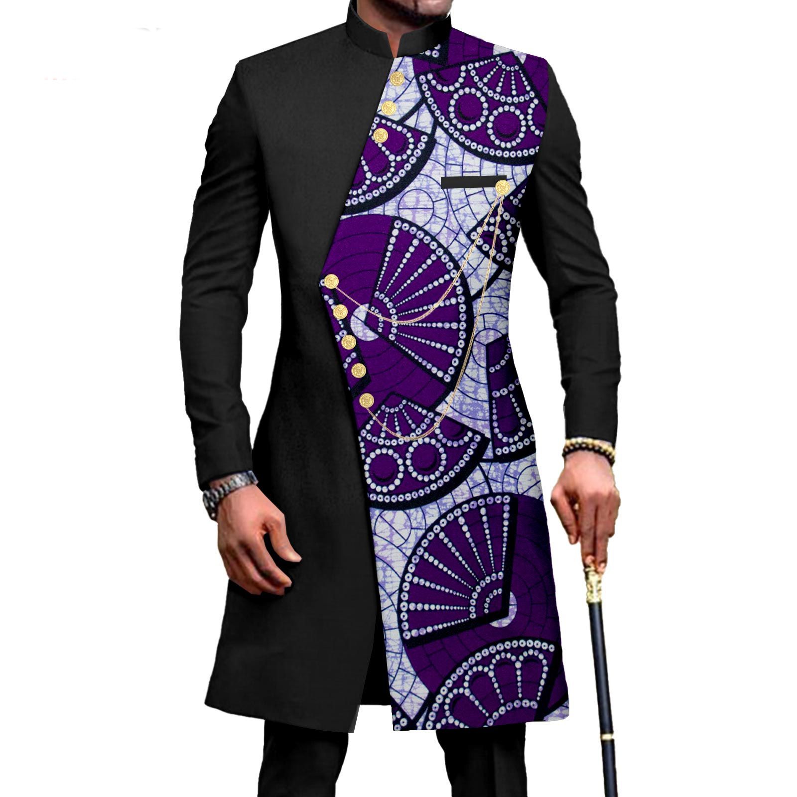 African Suits for Men Embroidery Print Blazer and Pants Set Business Suit Party Wedding Evening