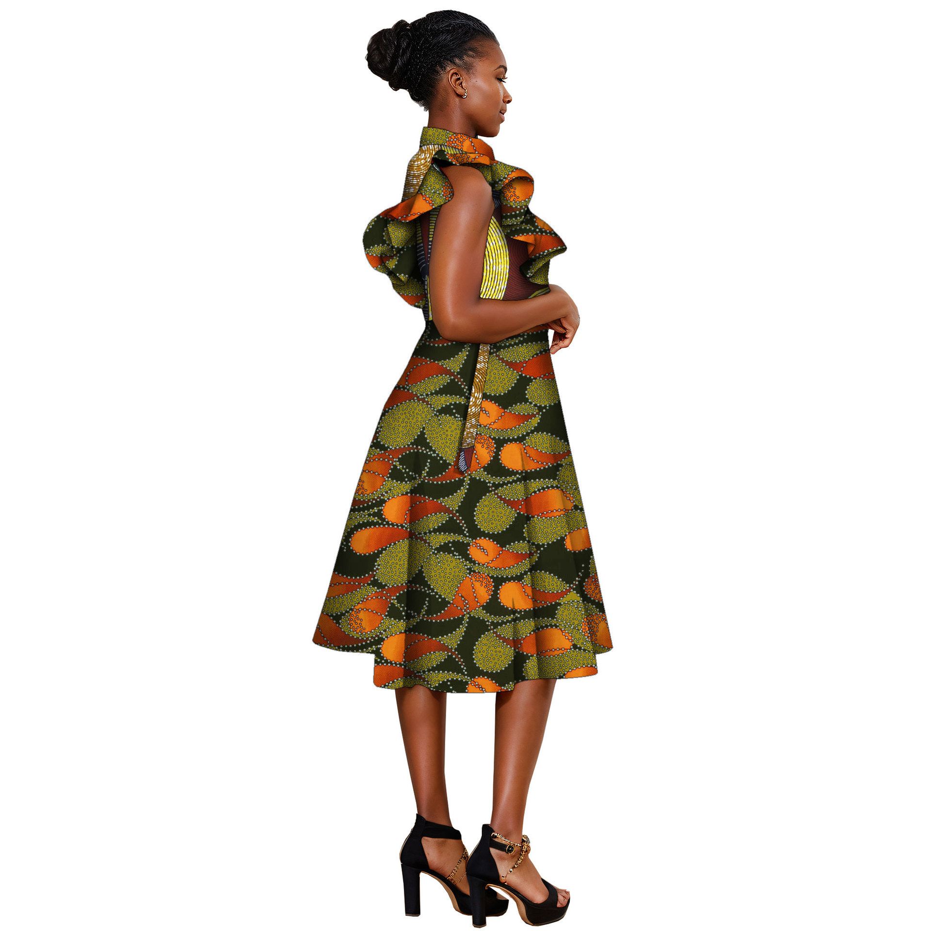 African Dresses for Women Ankara Print Sleeveless A-line Dress Dashiki Casual Party Wedding Plus Size