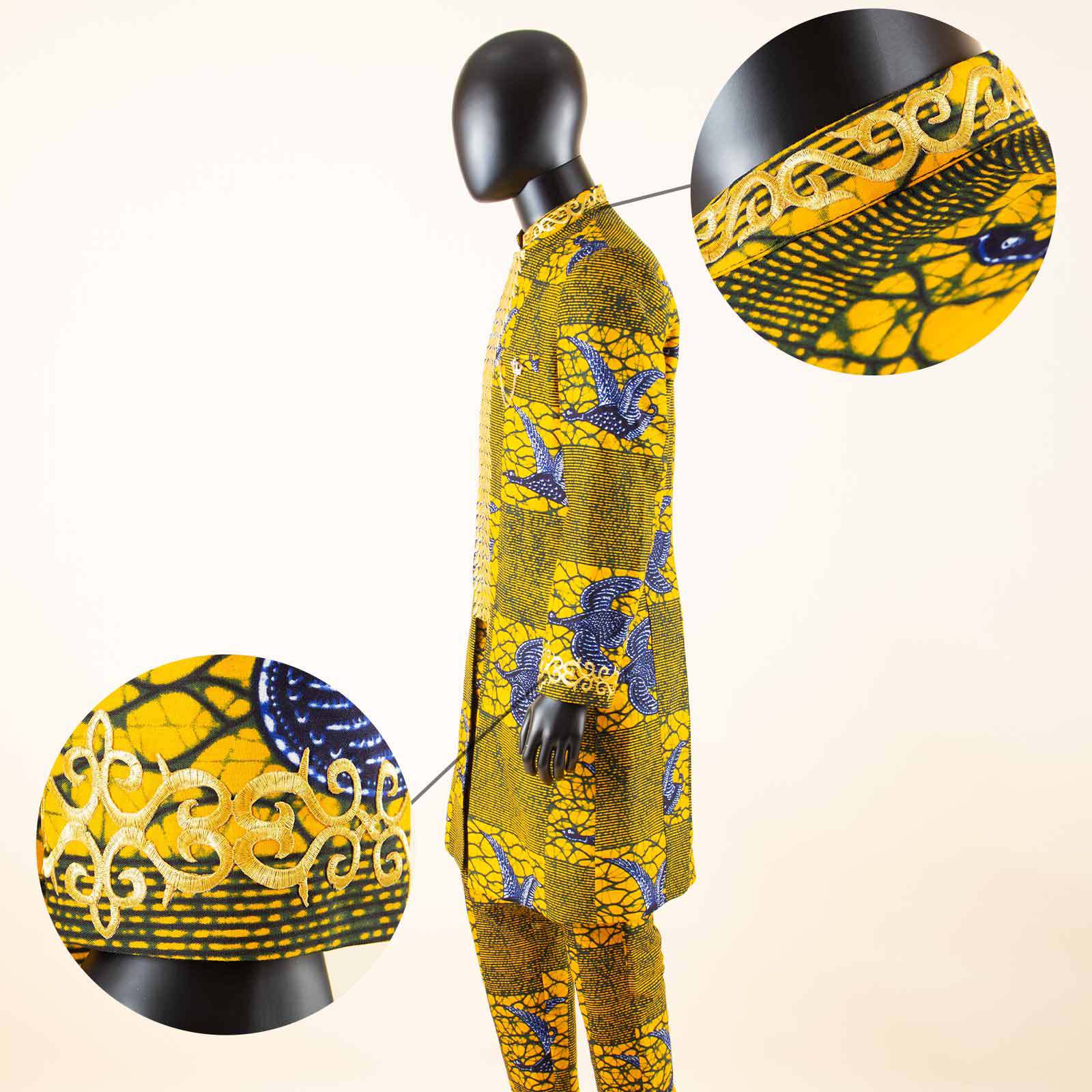 Dashiki Men African Suit Embroidery Jackets and Trousers 2 Piece Set Traditional Attire Wedding Party