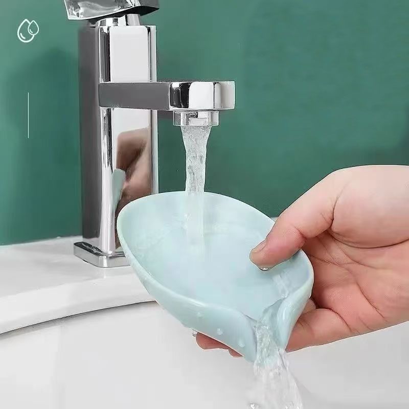 Self Draining Soap Dish,Leaf Shape Soap Saver-Self Draining Soap Dish, Extends Bar Soap Life, Keeps Soap Dry - Gray & Gray, 2 Pcs
