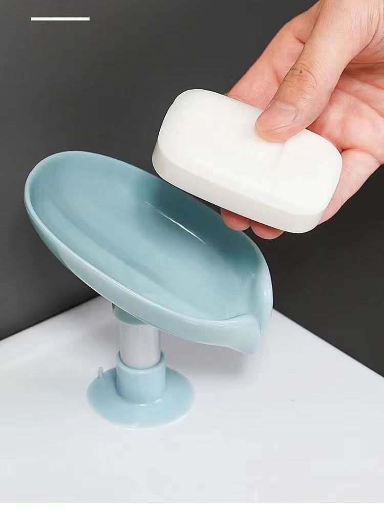 Self Draining Soap Dish,Leaf Shape Soap Saver-Self Draining Soap Dish, Extends Bar Soap Life, Keeps Soap Dry - Gray & Gray, 2 Pcs