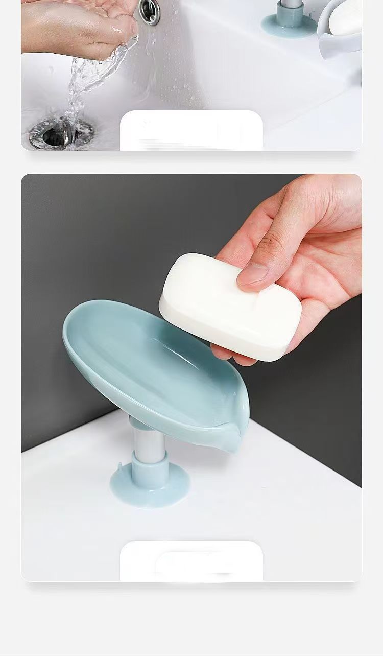 Self Draining Soap Dish,Leaf Shape Soap Saver-Self Draining Soap Dish, Extends Bar Soap Life, Keeps Soap Dry - Gray & Gray, 2 Pcs