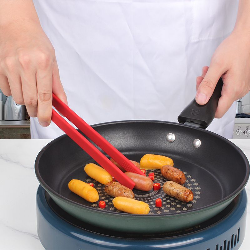 11.8 Inch Silicone Trivet Tongs for Cooking Silicone Tongs Kitchen Utensils Heat Resistant Non-Stick Food BBQ Grilling Supplies