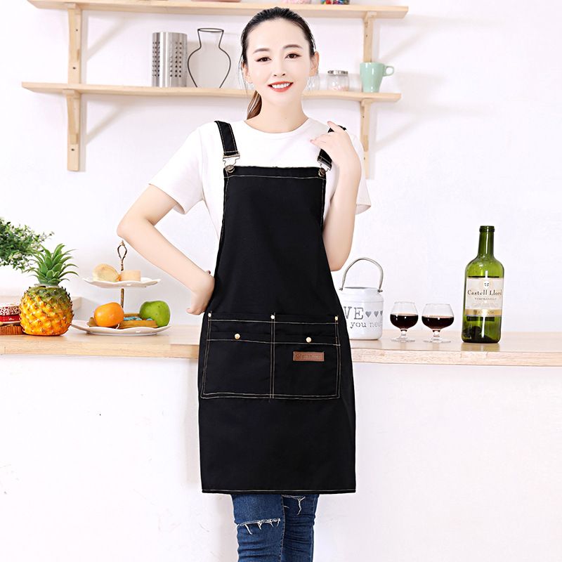 Waterproof Floral Apron with Adjustable Neck Strap for Cooking, Baking, Gardening, Crafts