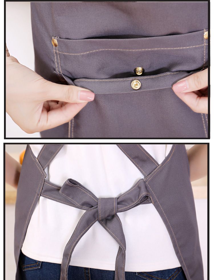 Waterproof Floral Apron with Adjustable Neck Strap for Cooking, Baking, Gardening, Crafts