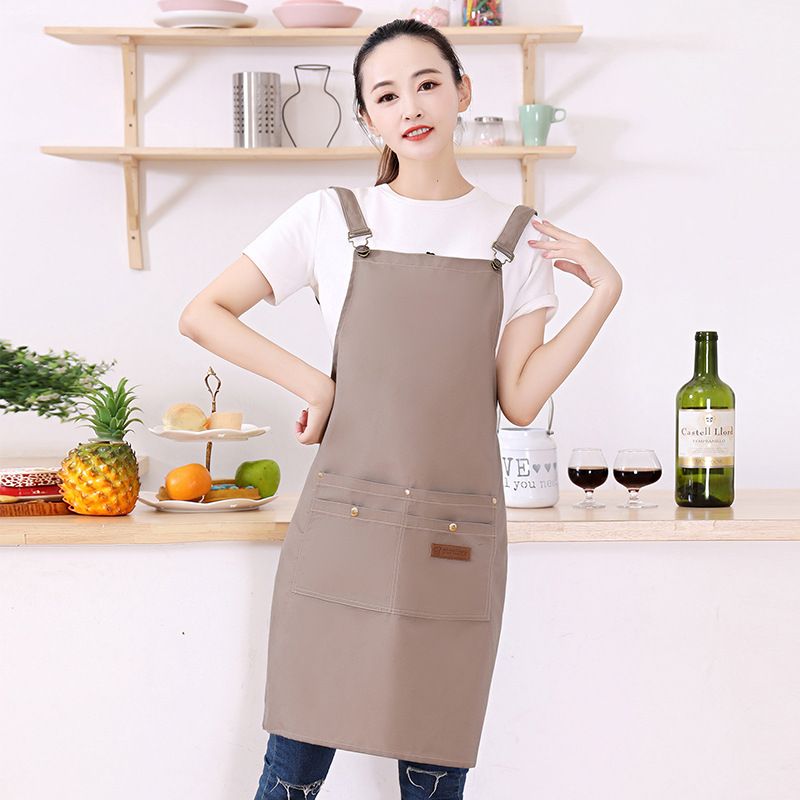 Waterproof Floral Apron with Adjustable Neck Strap for Cooking, Baking, Gardening, Crafts