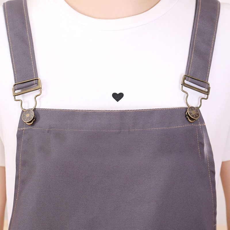 Waterproof Floral Apron with Adjustable Neck Strap for Cooking, Baking, Gardening, Crafts