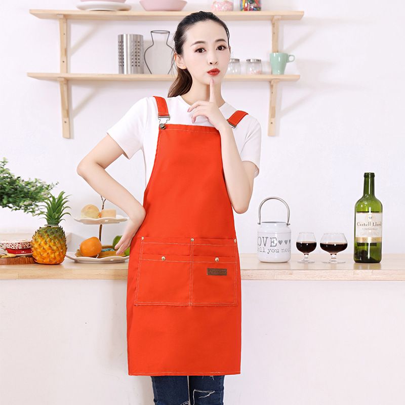 Waterproof Floral Apron with Adjustable Neck Strap for Cooking, Baking, Gardening, Crafts