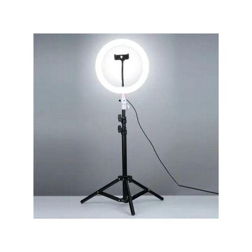 12-Inch Ring Light With 2.1m Tripod Stand, Phone Holder,3 Color Modes, Dimmable Light